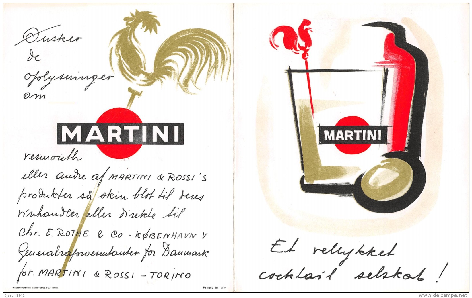 06669 "MARTINI &amp; ROSSI - RICETTARIO PER COCKTAILS  " PUBBLICITA' ORIGINALE - Altri & Non Classificati