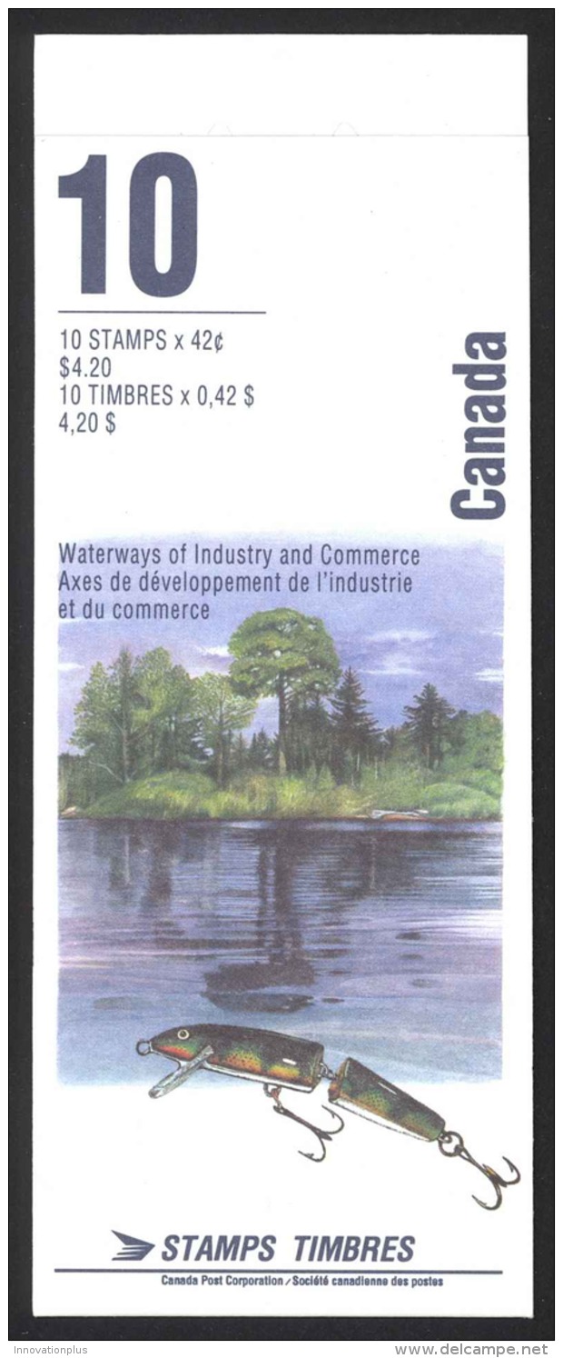 Canada Sc# BK145b Booklet MNH (top Fold) 1992 42c Heritage Rivers - Full Booklets