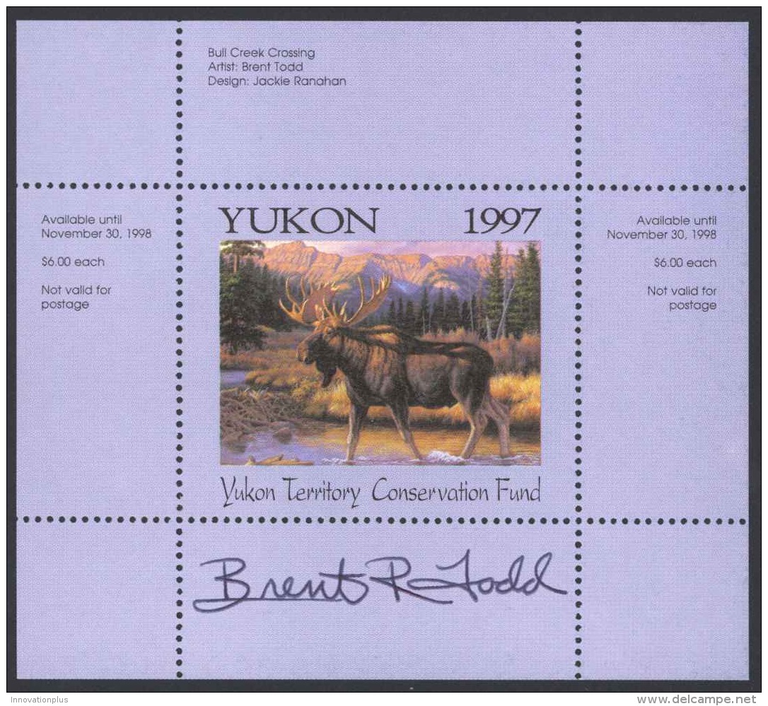 Canada Sc# YW2a Brent Todd, Artist (SIGNED) Mint In Folder 1997 Yukon Territory Conservation - Nuevos