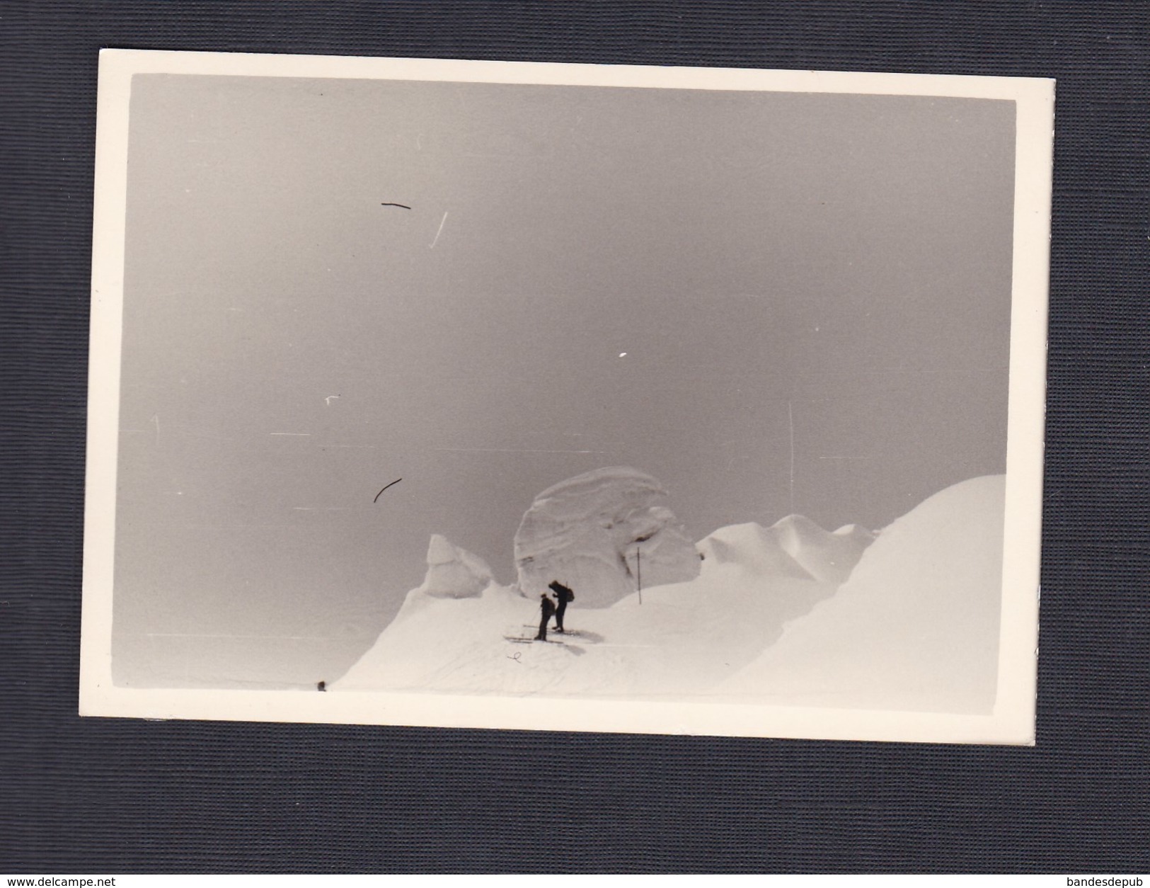 Photo Originale Vintage  Snapshot Sports D'hiver Chamonix Mont Blanc Descente Sur Courmayeur Avril 1960 - Lieux