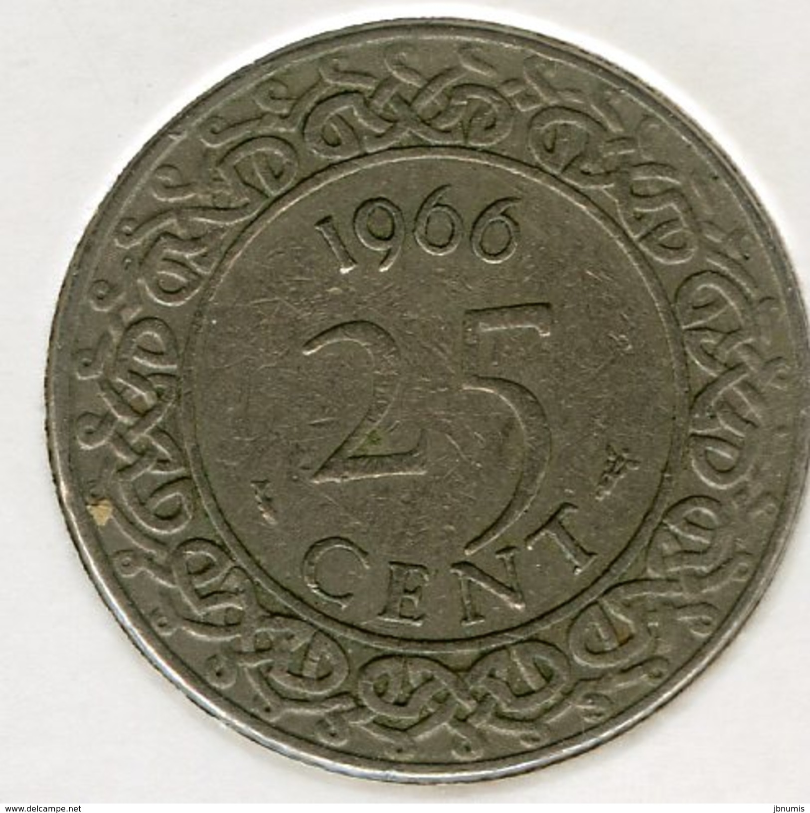 Surinam Suriname 25 Cents 1966 KM 14 - Surinam 1975 - ...