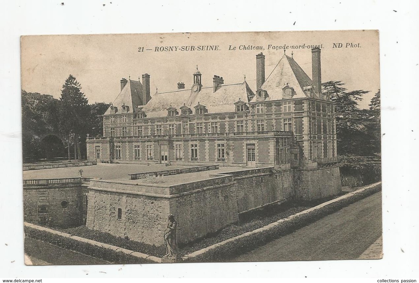 Cp , 78 , ROSNY SUR SEINE , Le Château , Façade Nord Ouest , Voyagée 1911 - Rosny Sur Seine