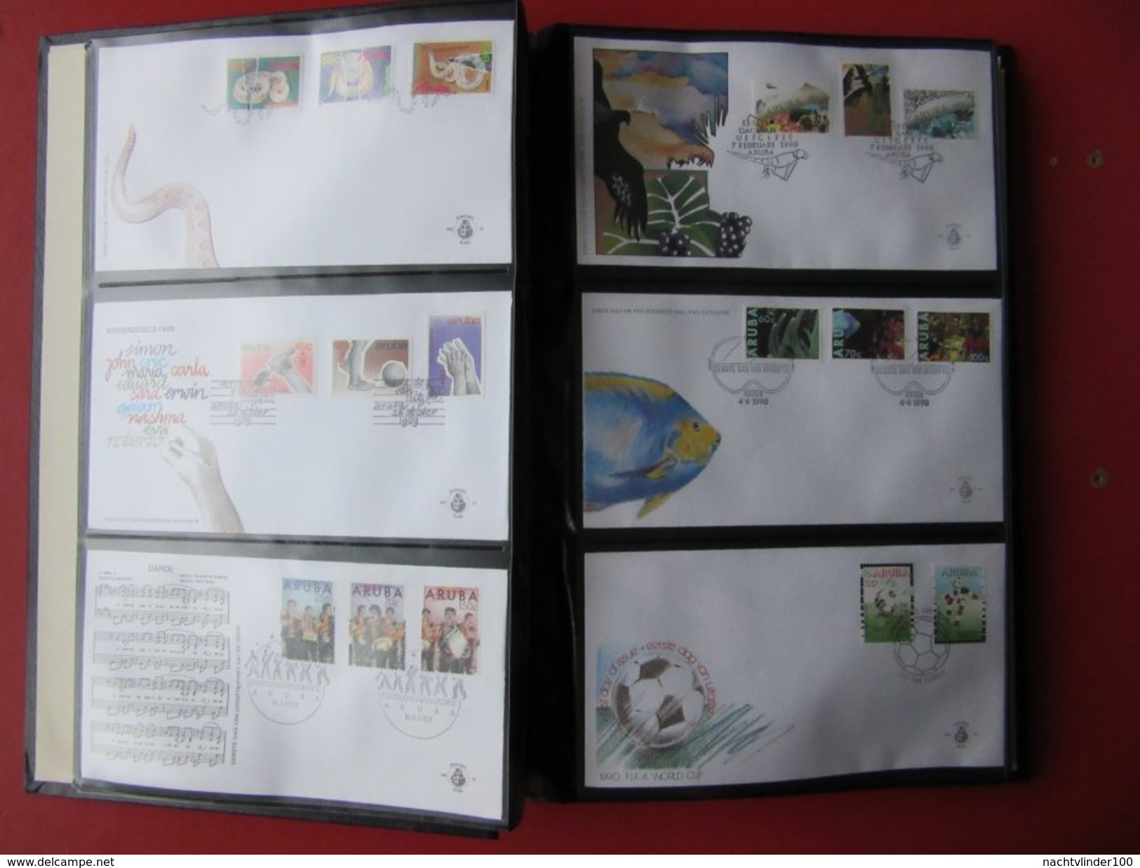 ARUBA FDC´S COLLECTION IN MOOI IMPORTA PSI III ALBUM FAUNA BIRDS FLORA CACTUS ONLY 15% CV! Ndm onbeschreven/unwritten