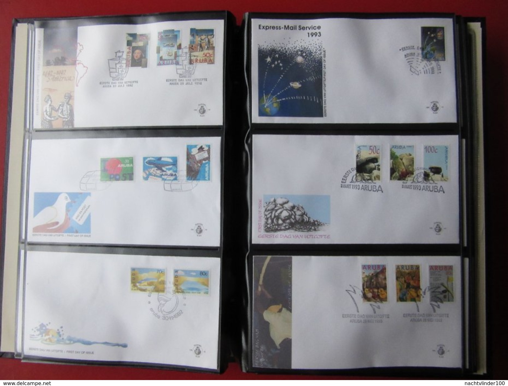 ARUBA FDC´S COLLECTION IN MOOI IMPORTA PSI III ALBUM FAUNA BIRDS FLORA CACTUS ONLY 15% CV! Ndm onbeschreven/unwritten