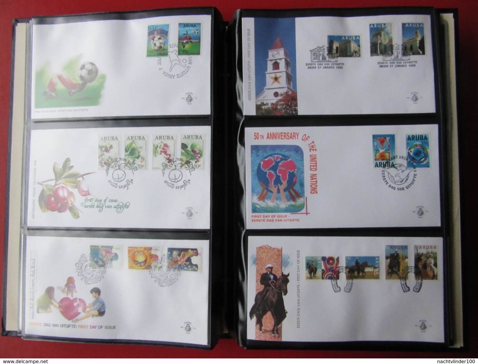 ARUBA FDC´S COLLECTION IN MOOI IMPORTA PSI III ALBUM FAUNA BIRDS FLORA CACTUS ONLY 15% CV! Ndm onbeschreven/unwritten