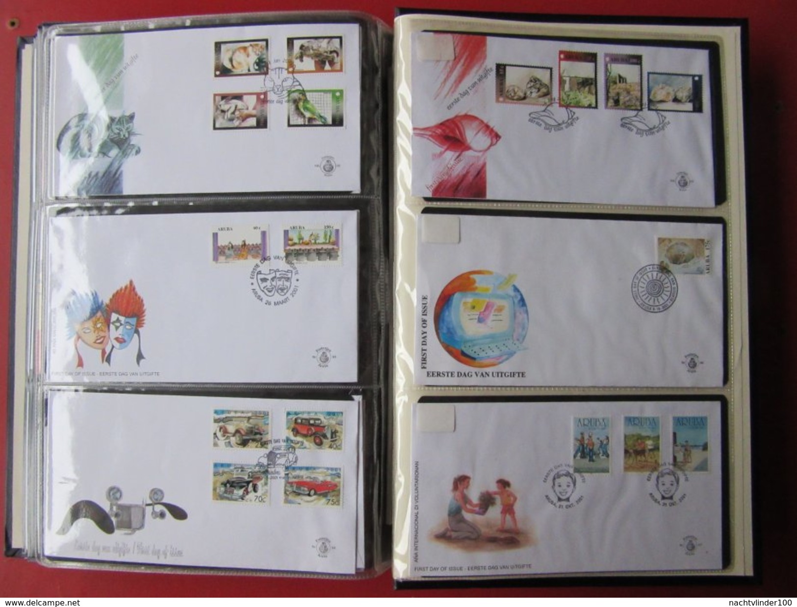 ARUBA FDC´S COLLECTION IN MOOI IMPORTA PSI III ALBUM FAUNA BIRDS FLORA CACTUS ONLY 15% CV! Ndm onbeschreven/unwritten