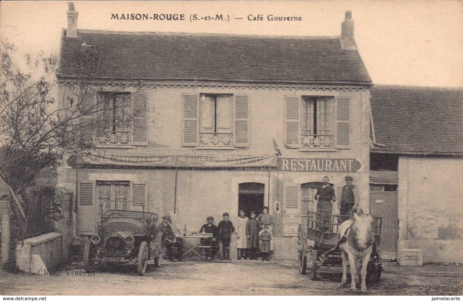 77 SEINE ET MARNE Arr De PROVINS Canton De NANGIS MAISON ROUGE CAFE TABAC RESTAURANT AUTO ATTELAGE TOP COLLECTION - Other & Unclassified