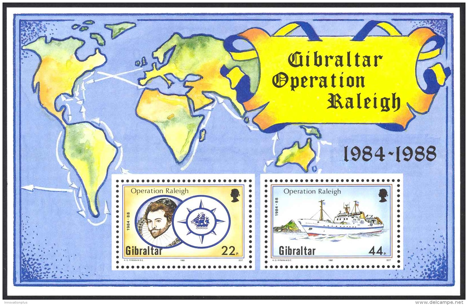 Gibraltar Sc# 539 MNH 1988 44p Operation Raleigh 1984-1988 - Gibraltar