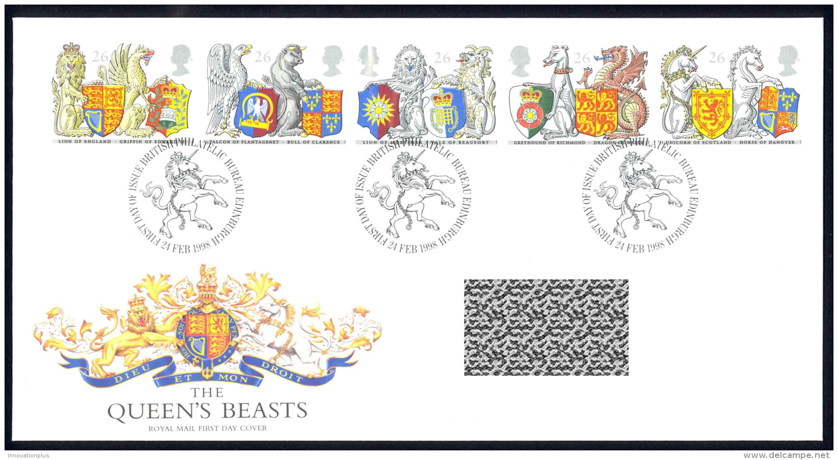 Great Britain Sc# 1796-1800 FDC 1998 26p Order Of The Garter, 650th Anniv. - 1991-2000 Dezimalausgaben