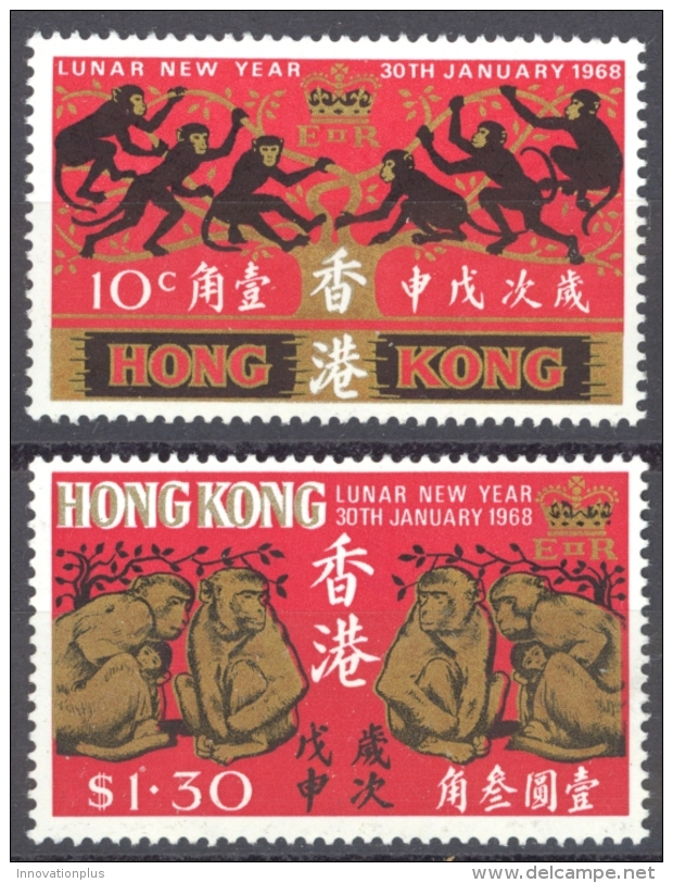 Hong Kong Sc# 237-238 MH 1968 Lunar New Year - Unused Stamps