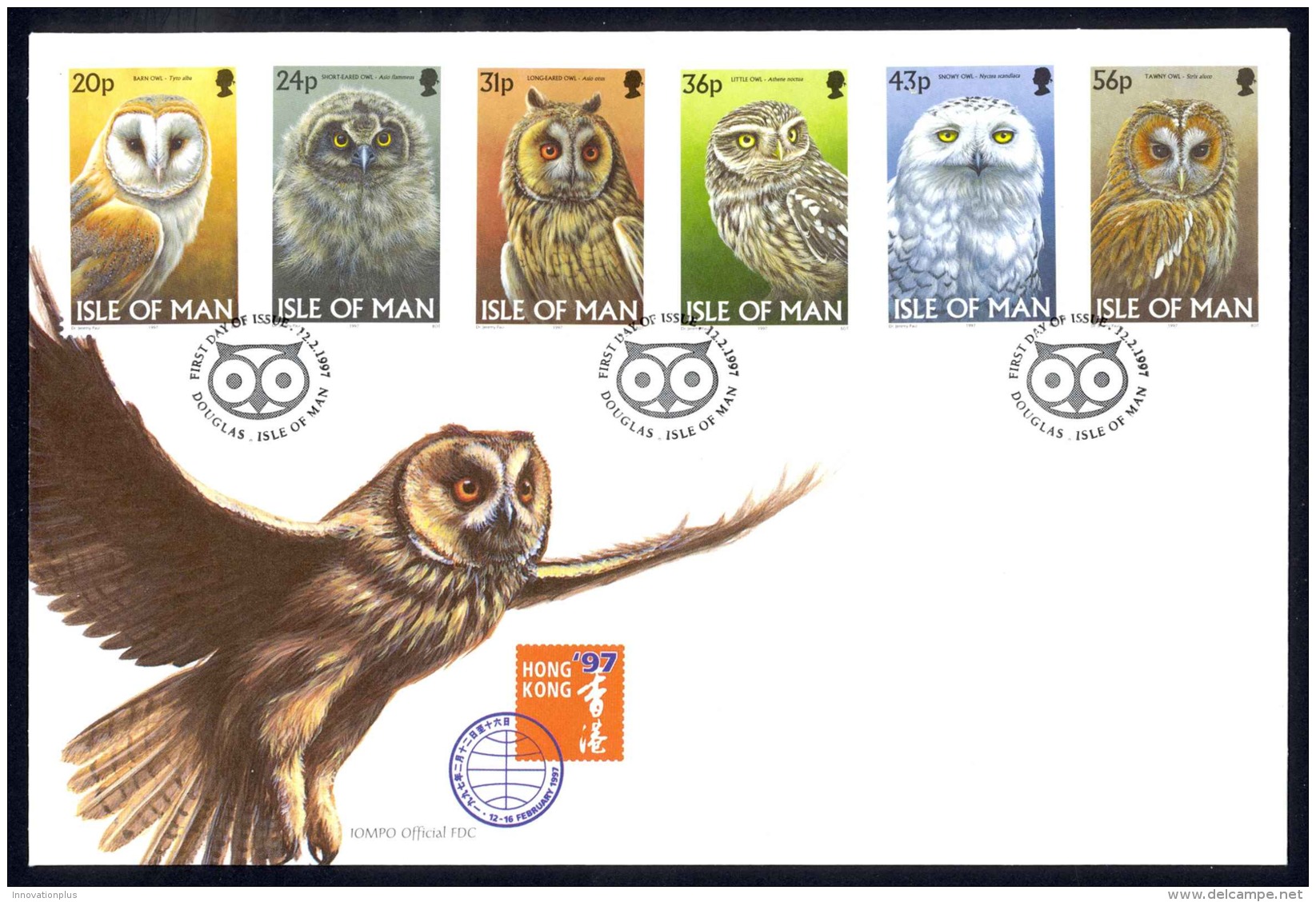 Isle Of Man Sc# 727-732 FDC 1997 Owls - Man (Ile De)