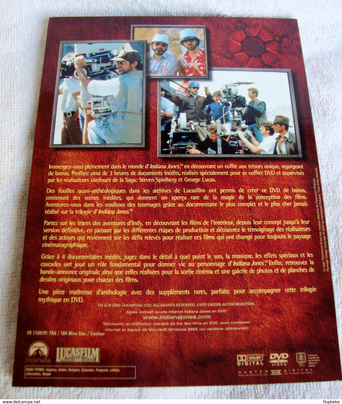 Dvd Zone 2 Indiana Jones La Trilogie (2003) Pack Indiana Jones: The Adventure Collection Vf+Vostfr - Action, Aventure