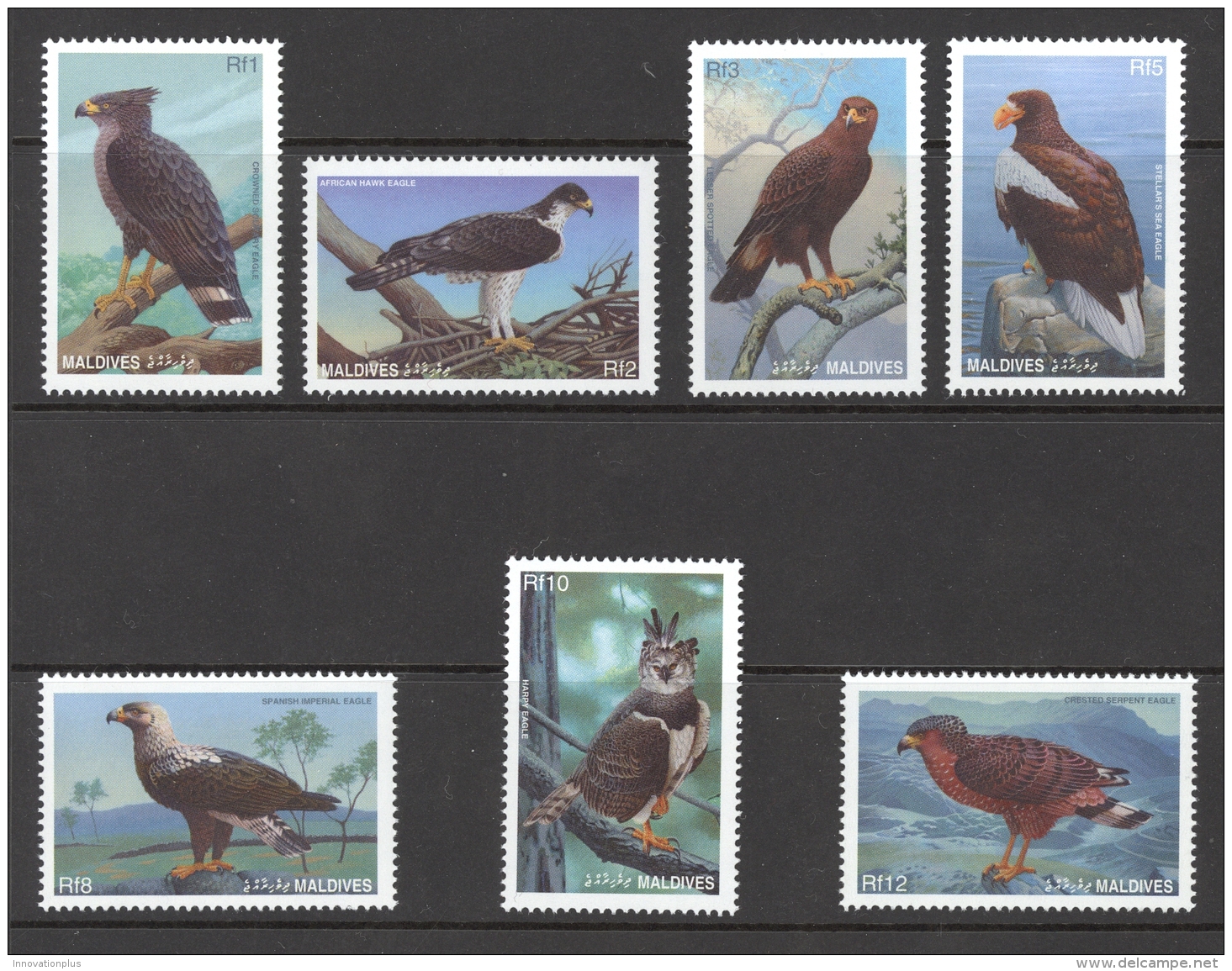 Maldive Islands Sc# 2201-2207 MNH 1997 Eagles - Maldives (1965-...)