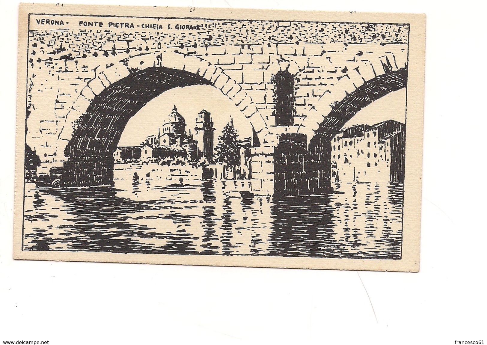 $3-5079 Veneto VERONA Xilo Photo Sborgi Illustratore Scattina Non Viaggiata Anni '30 - Verona