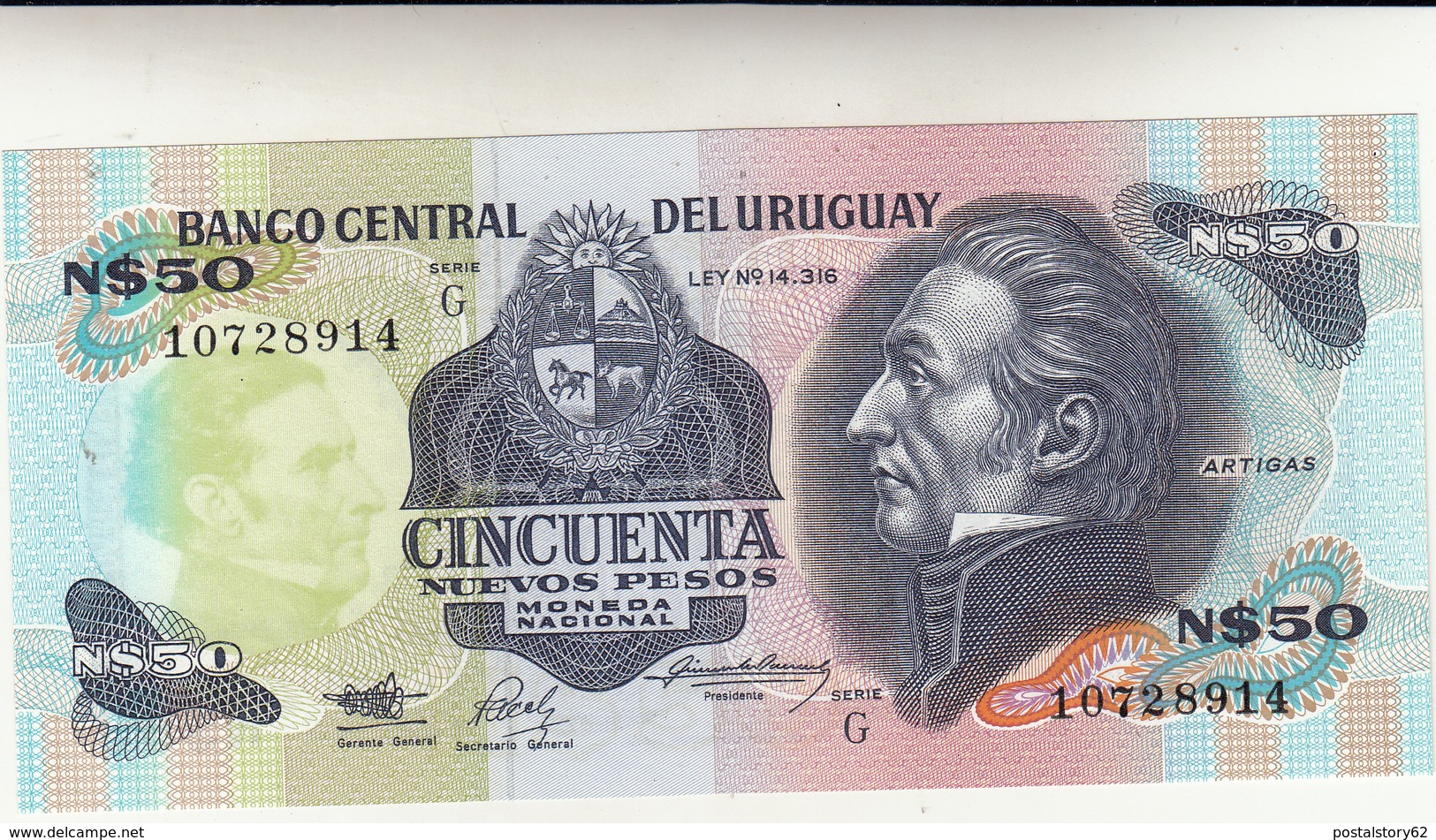 Uruguay Banconota 50 Nuevos Pesos Unc - Uruguay