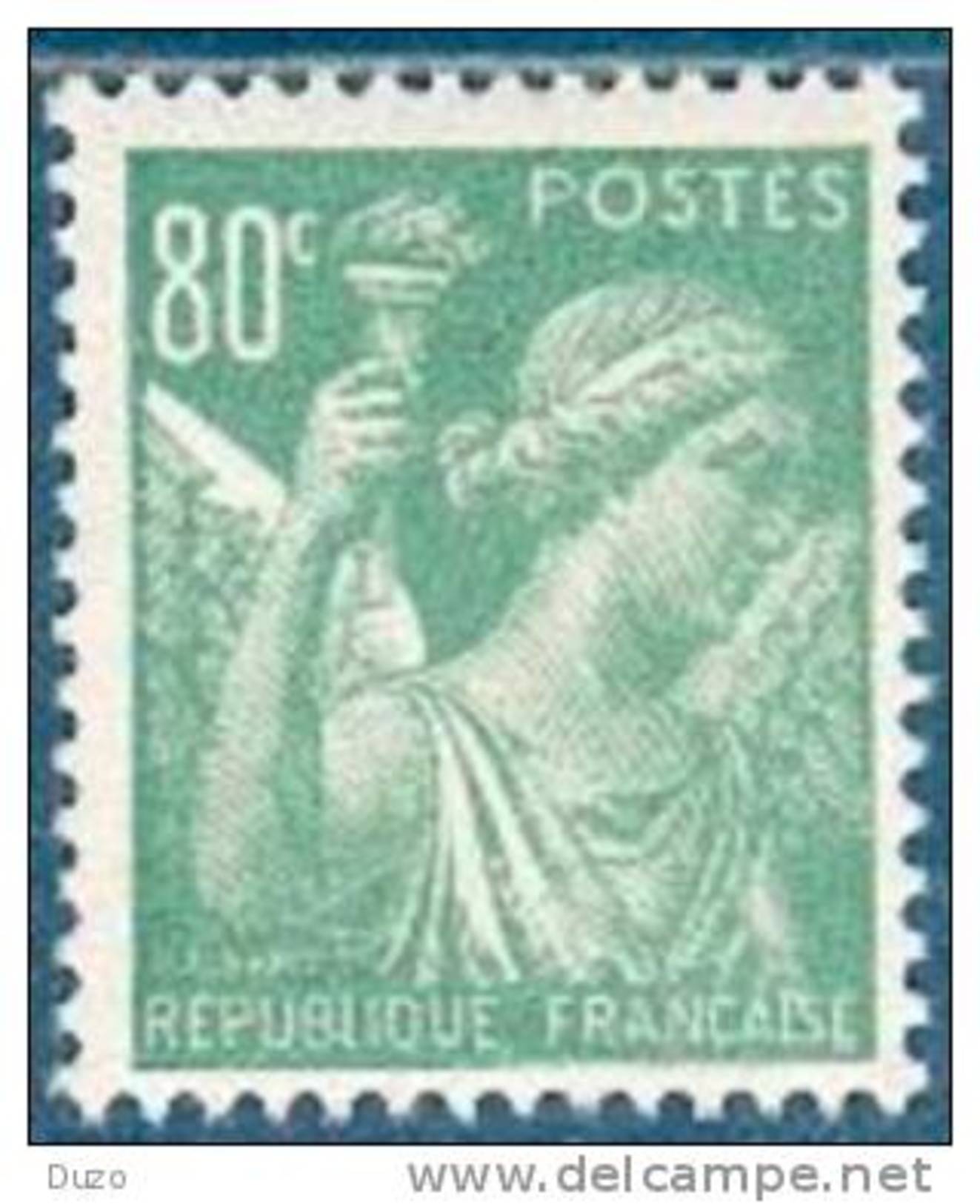 France -1944 - Type Iris 80c. Vert-jaune - Y&T N° 649 ** Neuf Luxe 1er Choix (gomme D'origine Intacte). - 1939-44 Iris