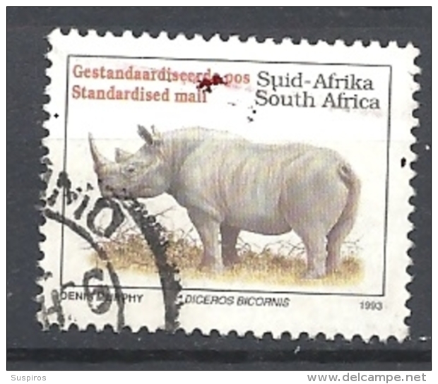 SUD AFRICA   1993 Endangered Fauna   LATIN INSCRIPTION    USED  Diceros Bicornis - Used Stamps