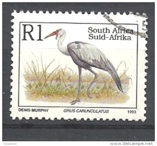 SUD AFRICA   1993 Endangered Fauna   LATIN INSCRIPTION    USED  Bugeranus Carunculatus - Used Stamps