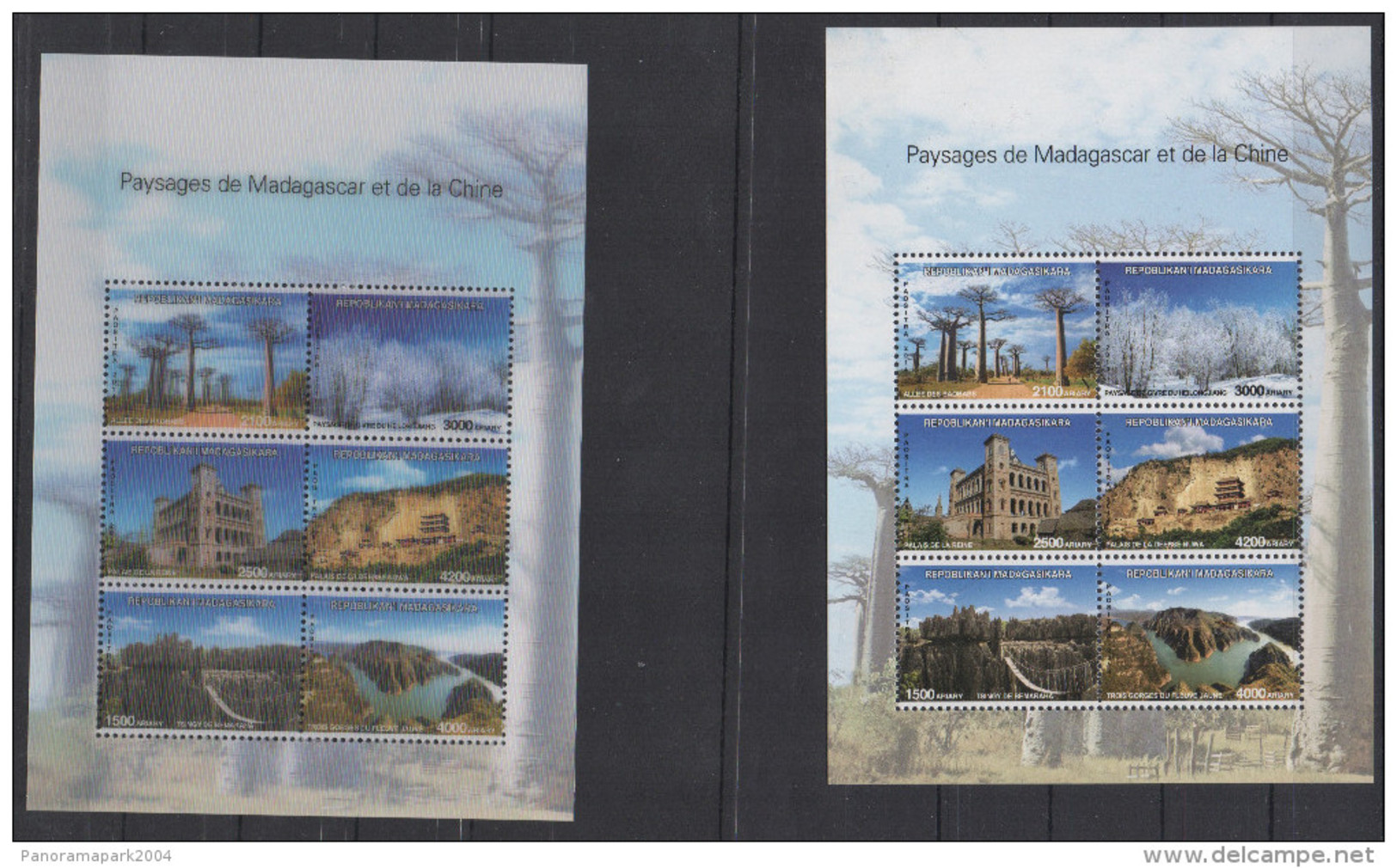 Madagascar Madagaskar 2014 Chine LENTICULAR + NORMAL Bloc Sheet Block China Joint Issue Tsingy Baobab Ranavalona - Madagascar (1960-...)