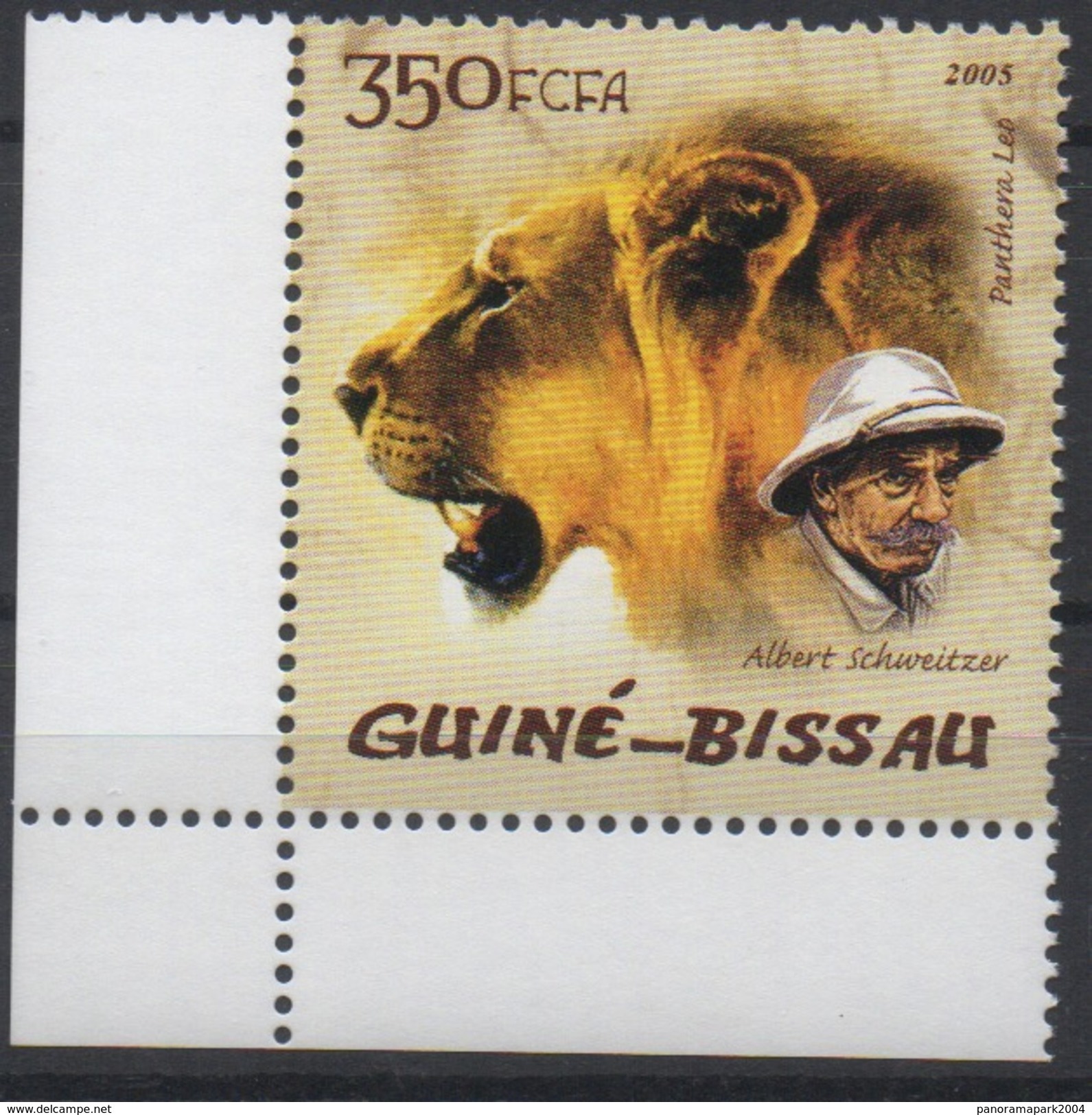 Guiné-Bissau Guinea Guinée Bissau 2005 Mi. 2818 Albert Schweitzer Lion Löwe Fauna Faune - Other & Unclassified