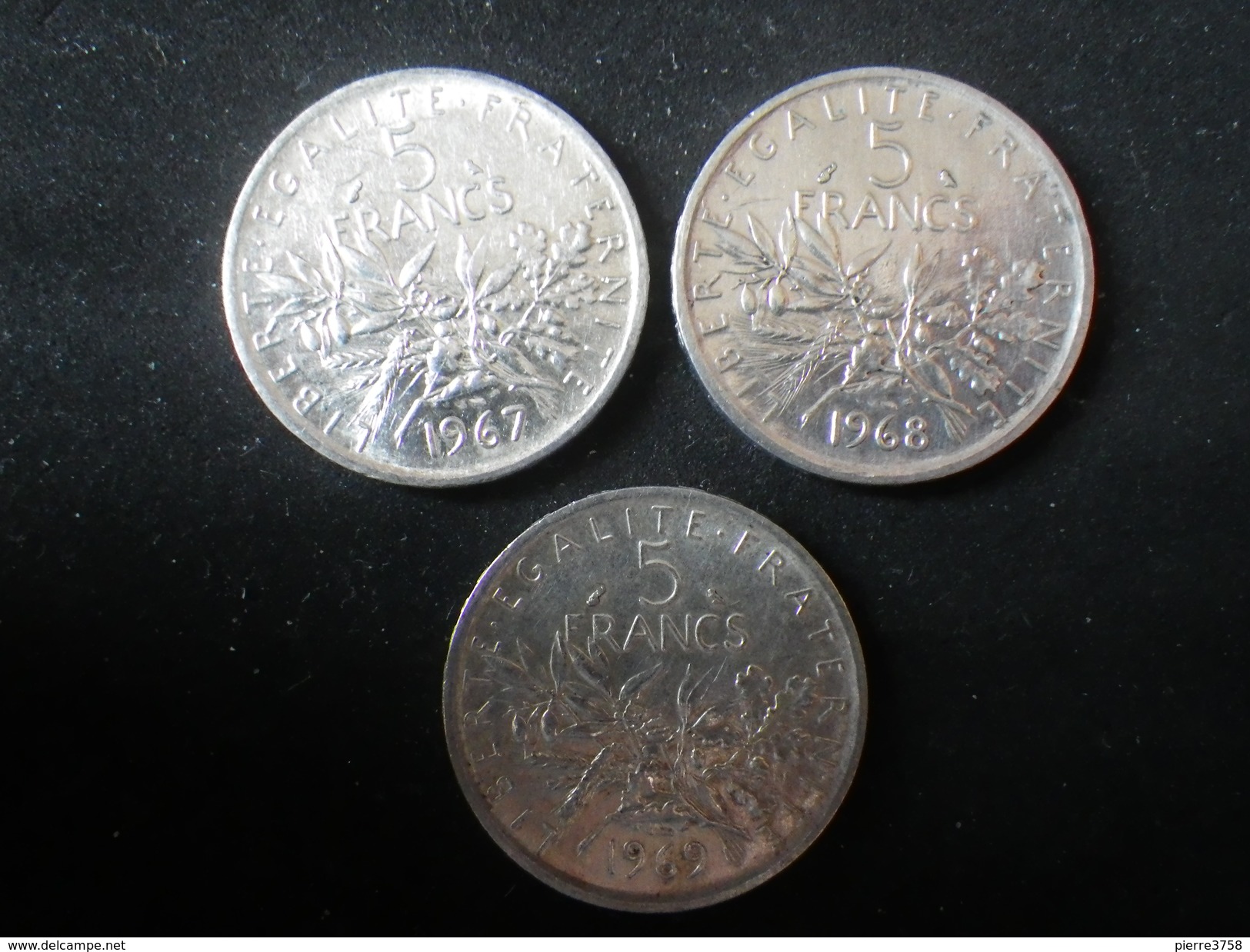 5 Francs Semeuse 1967, 68, 69 (3 Piéces) - Autres & Non Classés