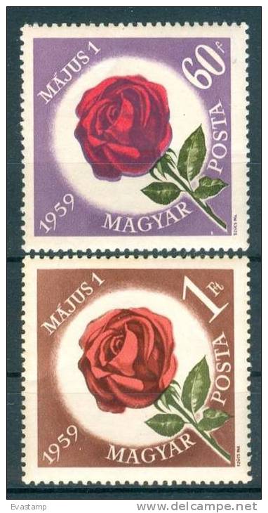 HUNGARY - 1959.Labor Day (Roses,Flowers)Cpl.Set MNH!! Mi:1581-1582 - Unused Stamps