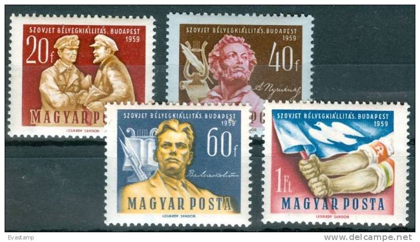 HUNGARY - 1959. Soviet Stamp Exhibition (LENIN) Cpl.Set MNH! Mi:1629-1632. - Nuevos