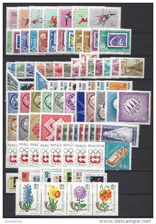 HUNGARY - 1963.Complete Year Set With Souvenir Sheets MNH!!! 75 EUR!!! - Annate Complete