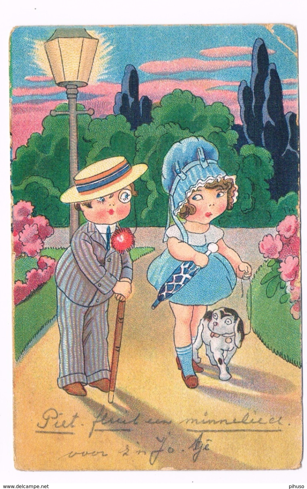 ILL-253   MARGRET BORISS : A Couple In The Park ( Berma 196) - Boriss, Margret