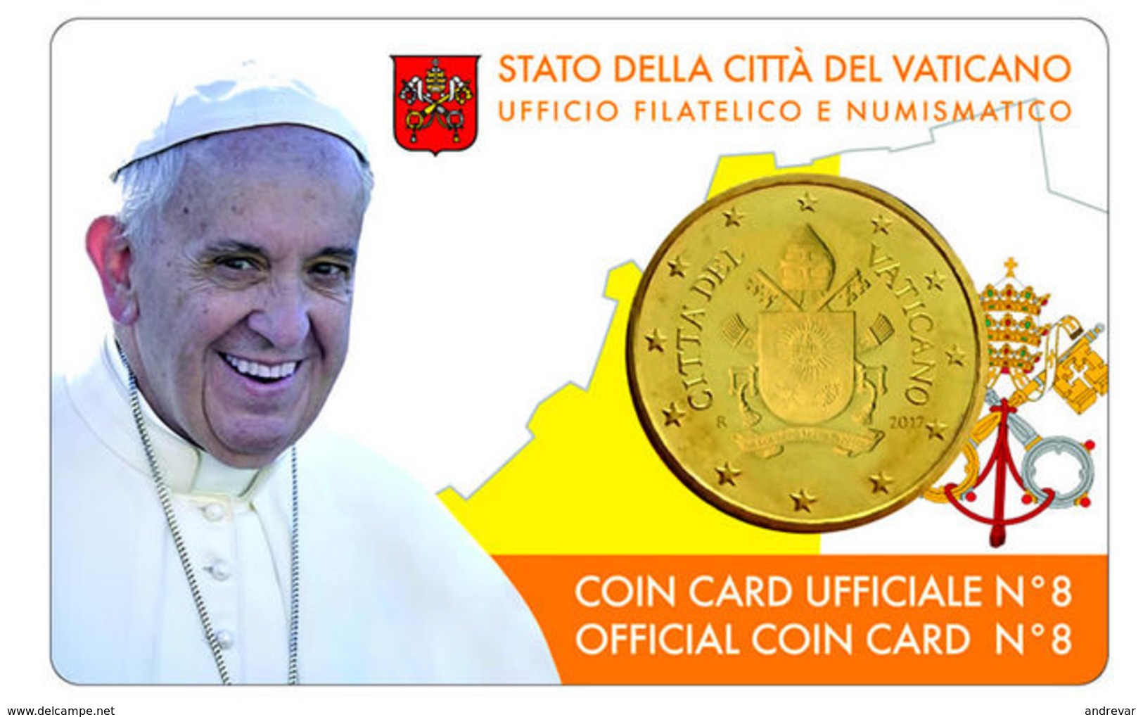 COINCARD   , La  Derniére  émise    VATICAN  2017    NOUVEAU  VISUEL  -  Livré  De  Suite - Vatican