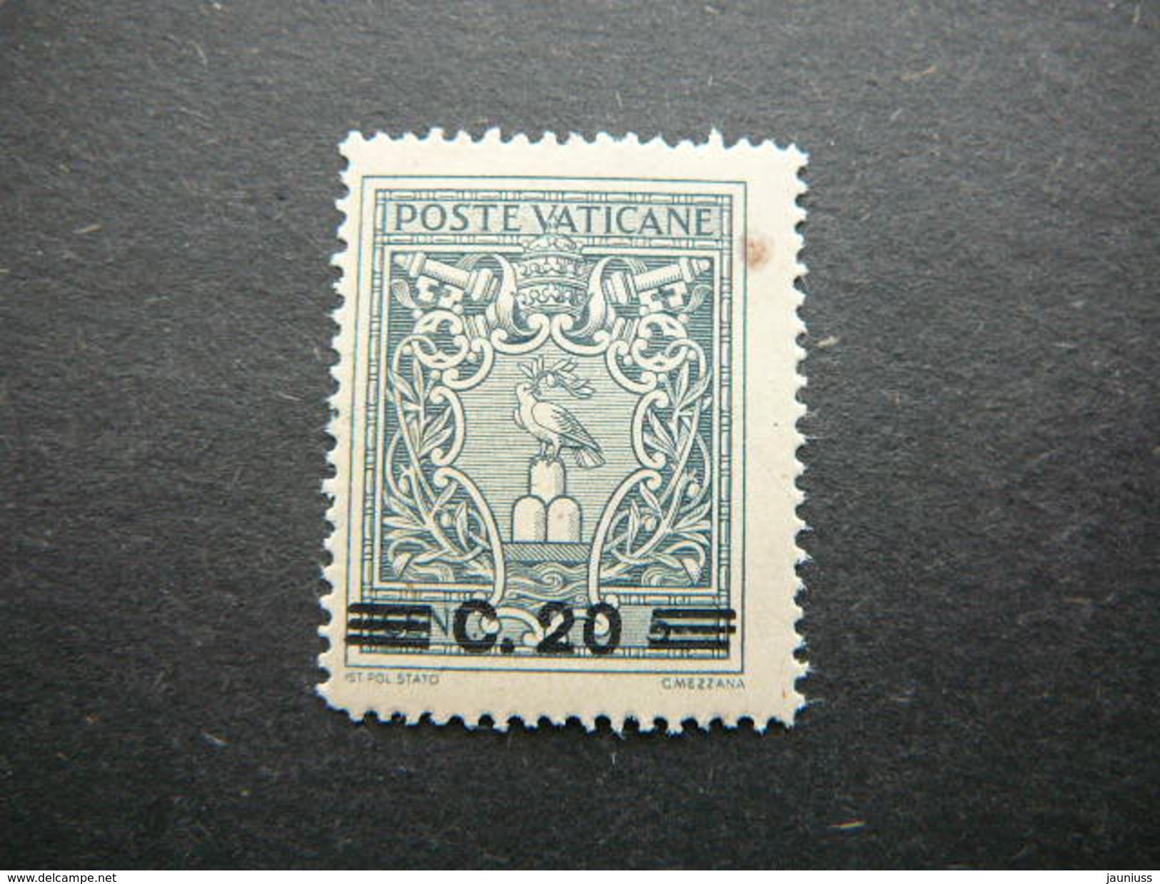 Papal Coat Of Arms, Overprint New Values # Vatican Vatikan Vaticano MNH 1945 # Mi. 116 - Ungebraucht