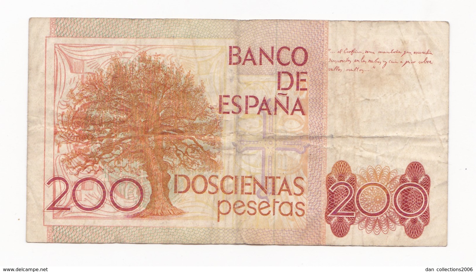 ESPAGNE  200 PESETAS  ANNEE 16 .09 1980   LOT N° A 4 - [ 4] 1975-… : Juan Carlos I