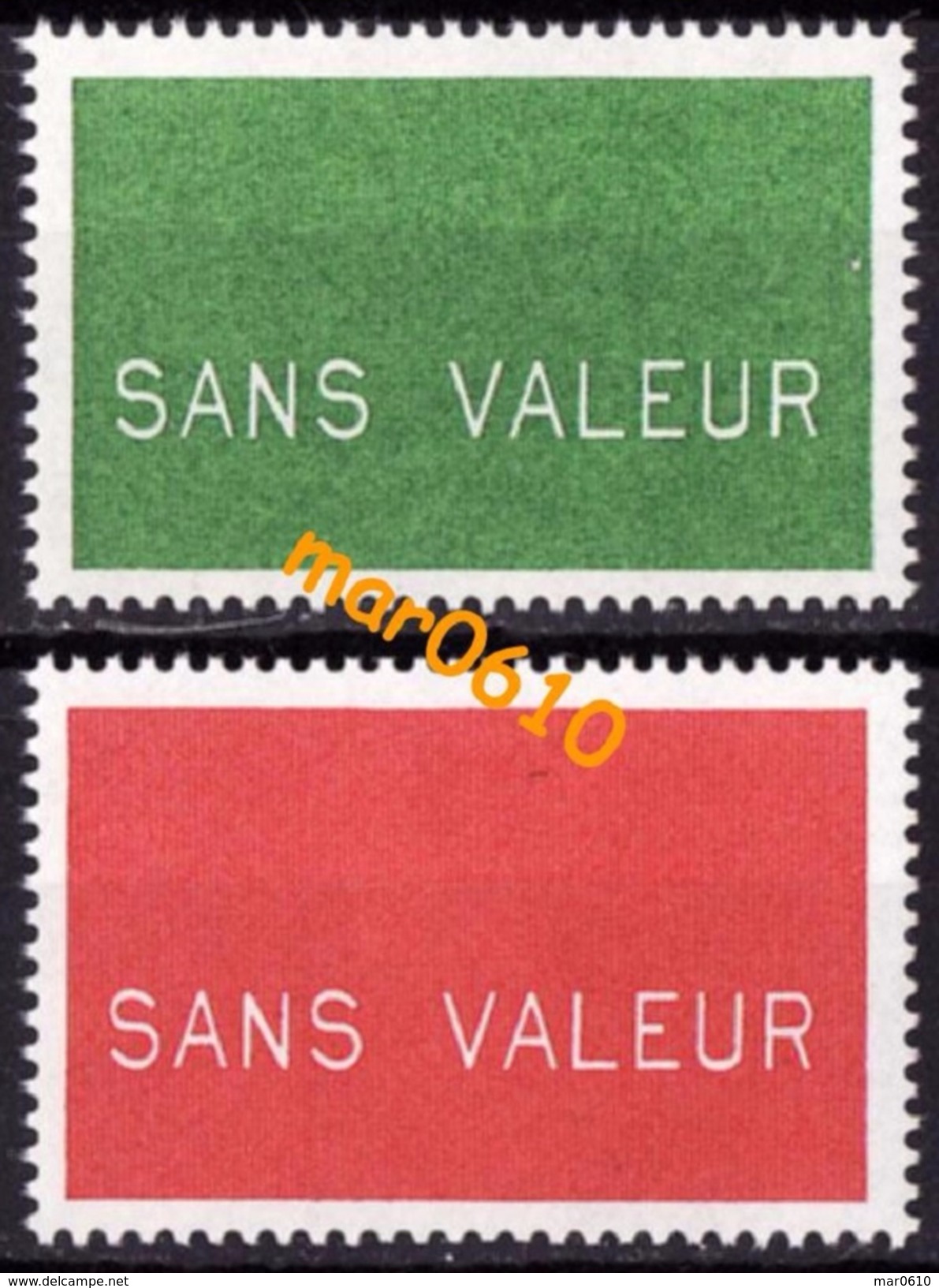 1987 - Timbres Fictifs Vert Et Rouge - Mention "SANS VALEUR" - N° Y&T 239 / 240 - Neufs** - Fictifs
