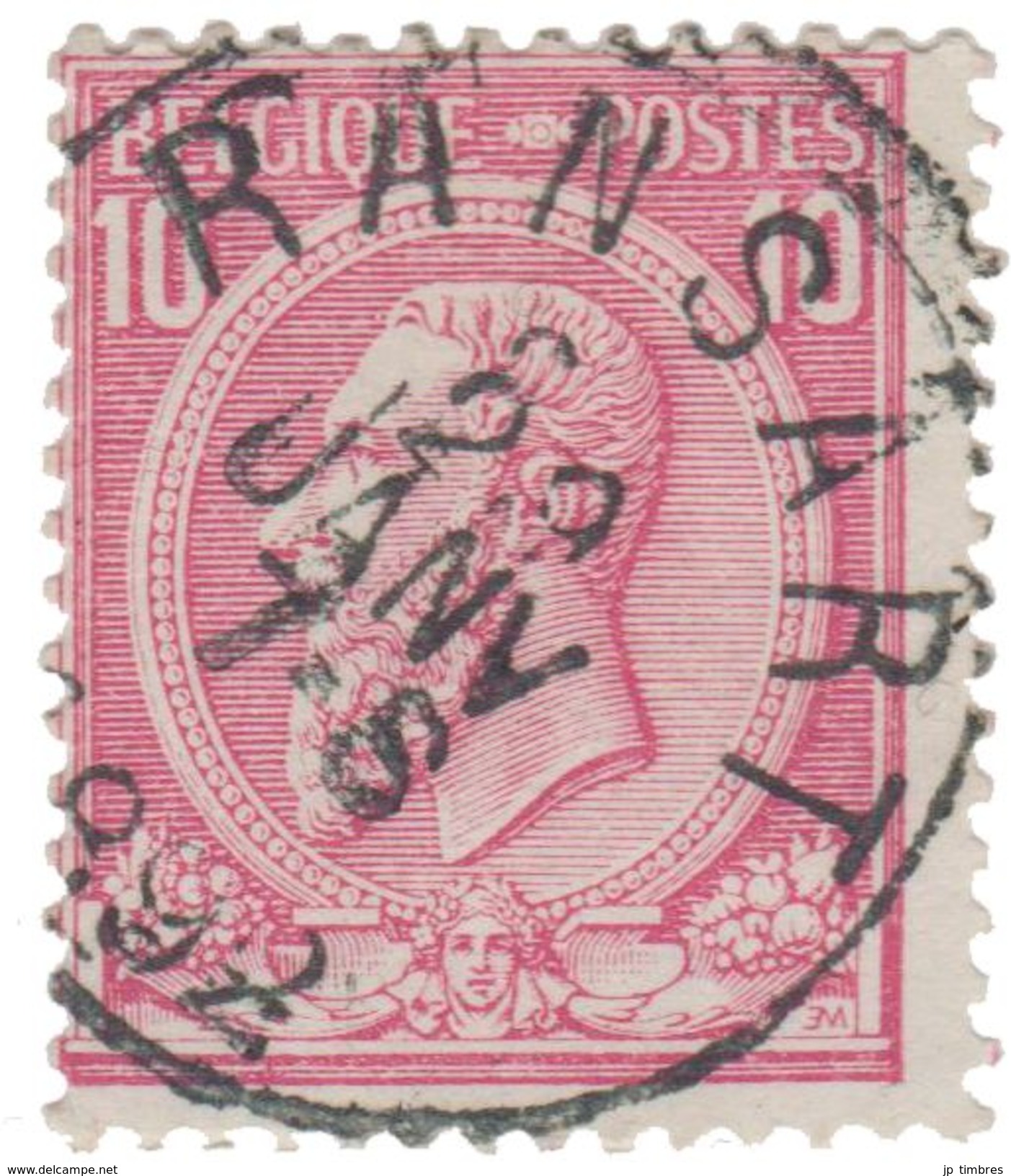 COB 46 Carmin Sur - Obltération : RANSART - 1884-1891 Leopold II.