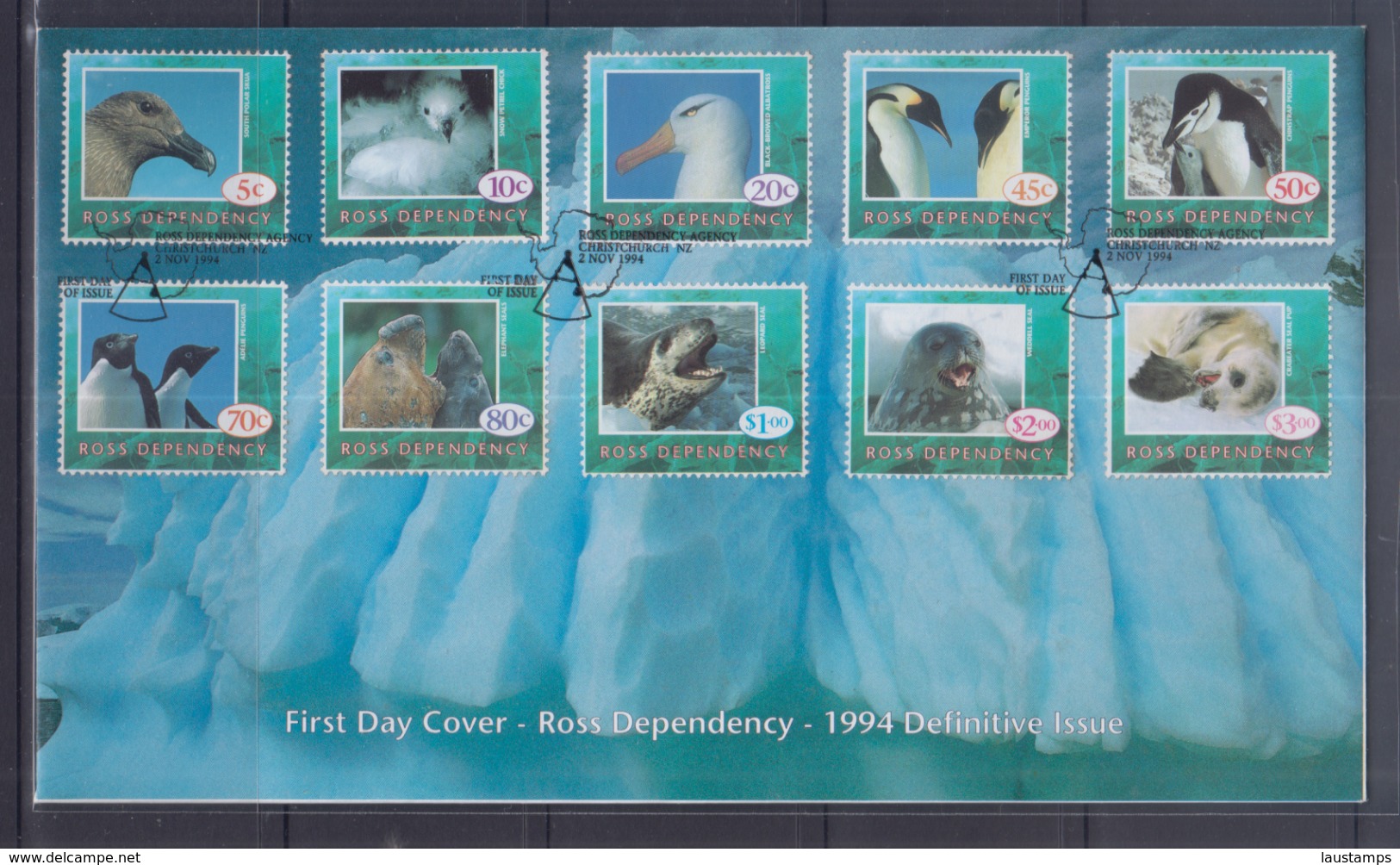 Ross Dependency 1994 Definitive Issue, Birds, Seals Etc FDC - Other & Unclassified