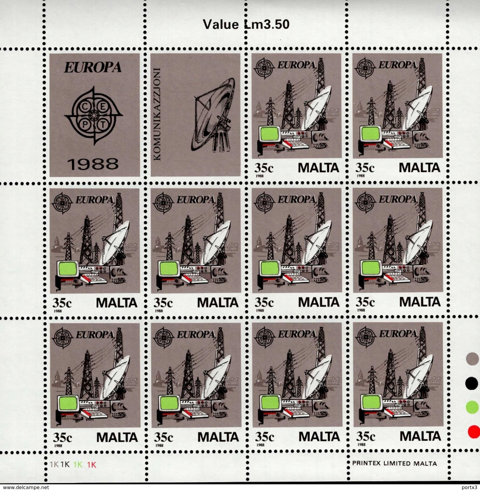 CEPT Transport Und Kommunikationsmittel Malta Kleinbogensatz 794 - 795  MNH ** Postfrisch - 1988