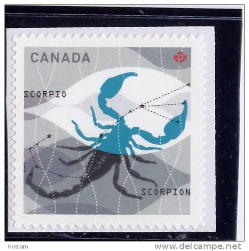 CANADA. 2012,  2456,  Zodiac Sign, Astrology, Scorpion MNH - Timbres Seuls