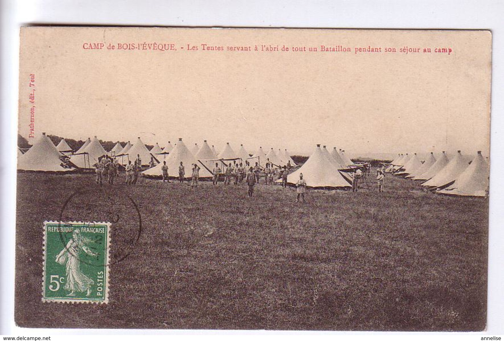 59 Camp Militaire D'Ors Bois L'Evêque Tentes CPA 1912 - Other & Unclassified