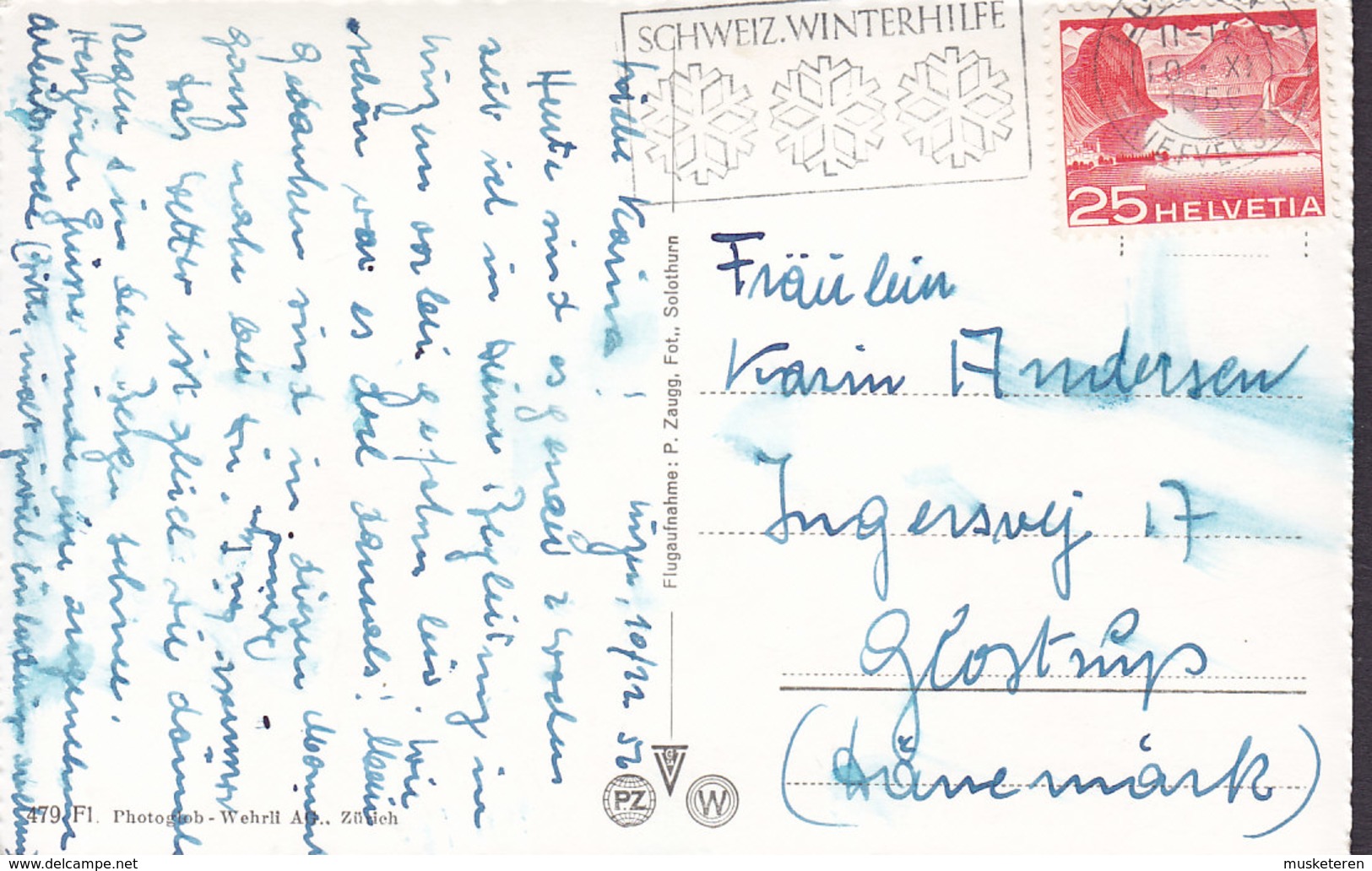 Switzerland PPC Sissach LUZERN 1956 To Denmark Echte Real Photo Véritable (2 Scans) - Sissach