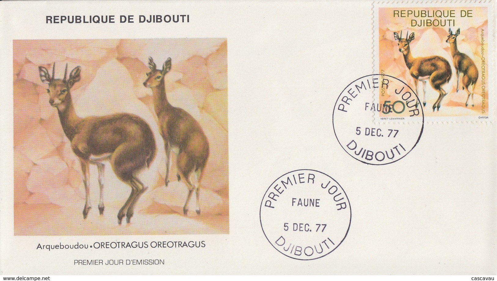 Enveloppe  FDC  1er  Jour   DJIBOUTI    Arqueboudou   1977 - Djibouti (1977-...)