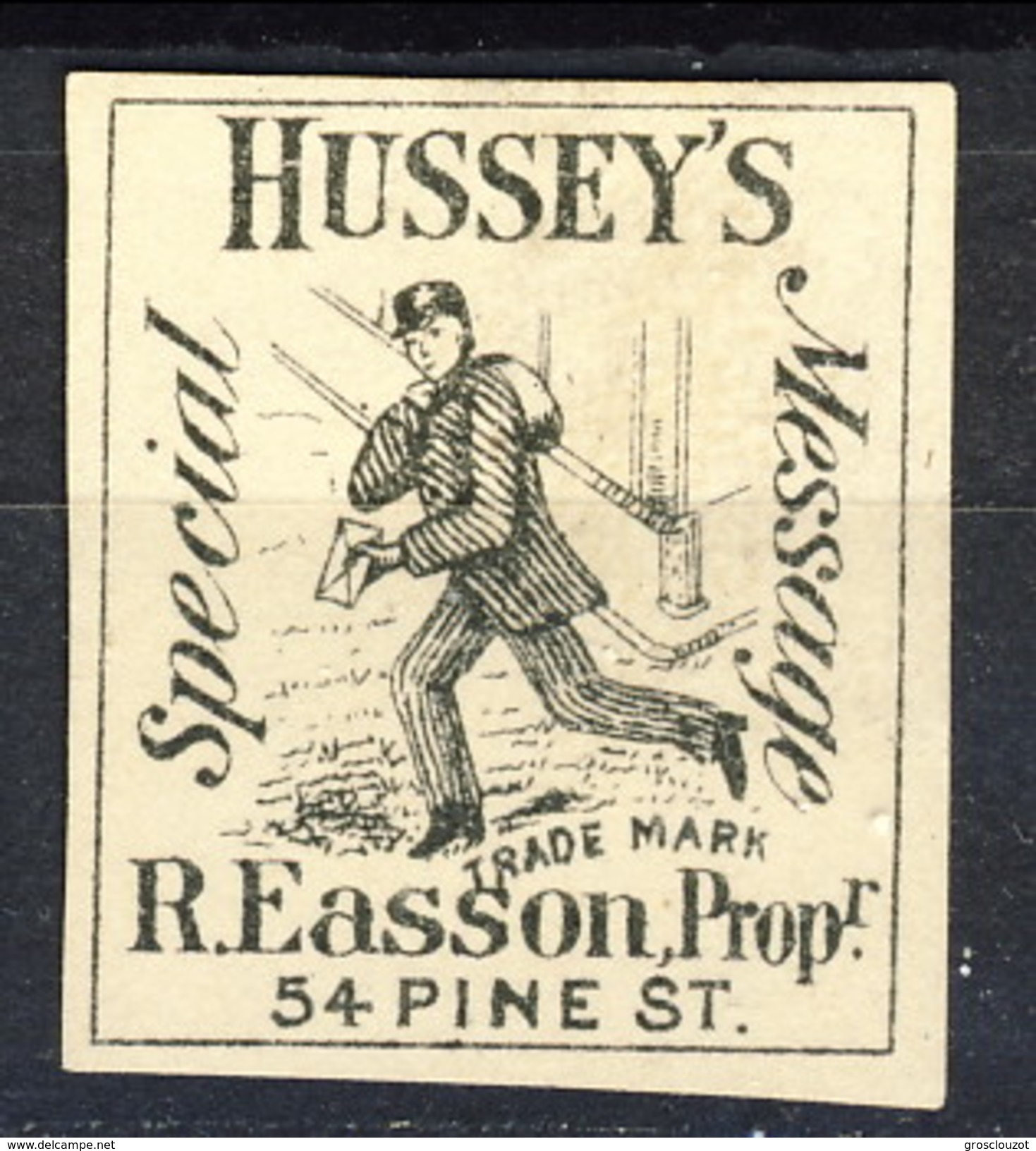 US Local & Carriers (Penny Post) 1854 - 66 New York Hussey's Special Message Nero Su Bianco. NON Dent Formato Piccolo - 1845-47 Emissioni Provvisori