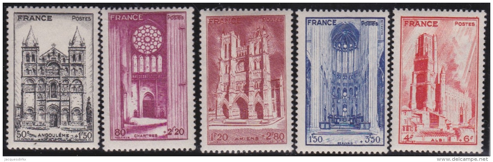 France    .     Yvert   .     663/667         .        *       .       Neuf Avec Charniere   .     /    .   Mint-hinged - Unused Stamps