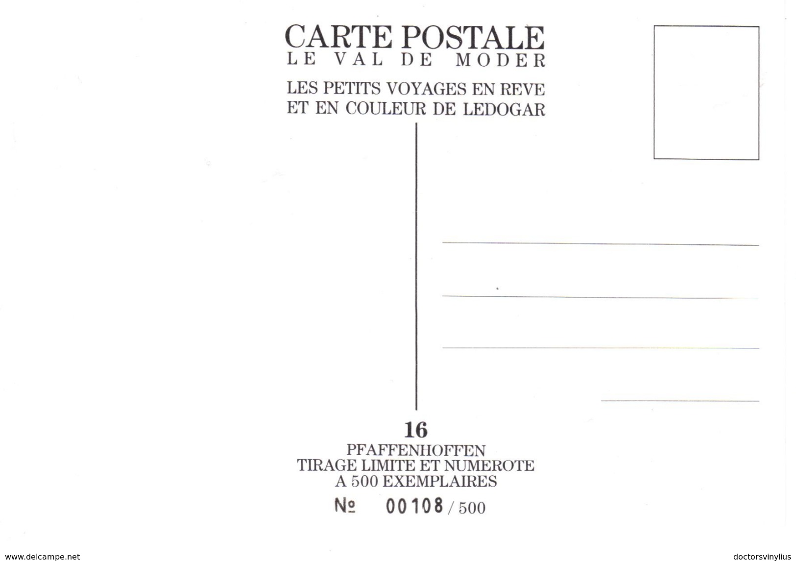 LEDOGAR - PFAFFENHOFFEN - LES PETITS VOYAGES EN REVE ET EN COULEUR - TIRAGE LIMITE ET NUMEROTE A 500EX - Ledogar