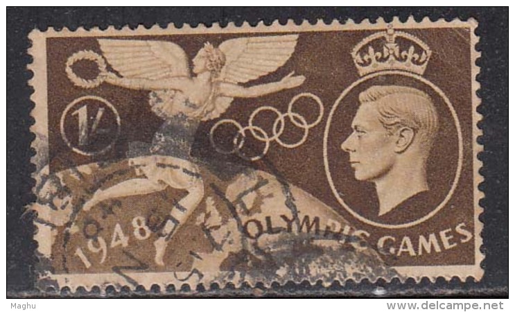 1s Used, One Shilling Olympic Games, Sport, Olympics, 1948 Great Britain, Angel, Globe,  (sample Image) - Ete 1948: Londres