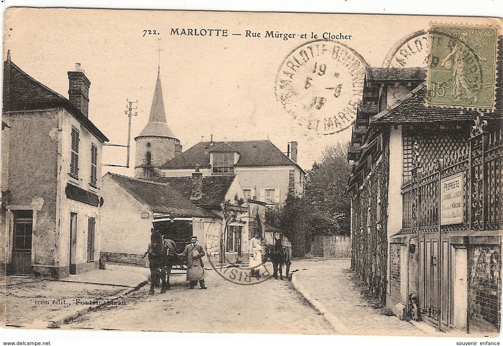 CPA Marlotte 77 Seine Et Marne Rue Mürger Et Le Clocher - Other & Unclassified