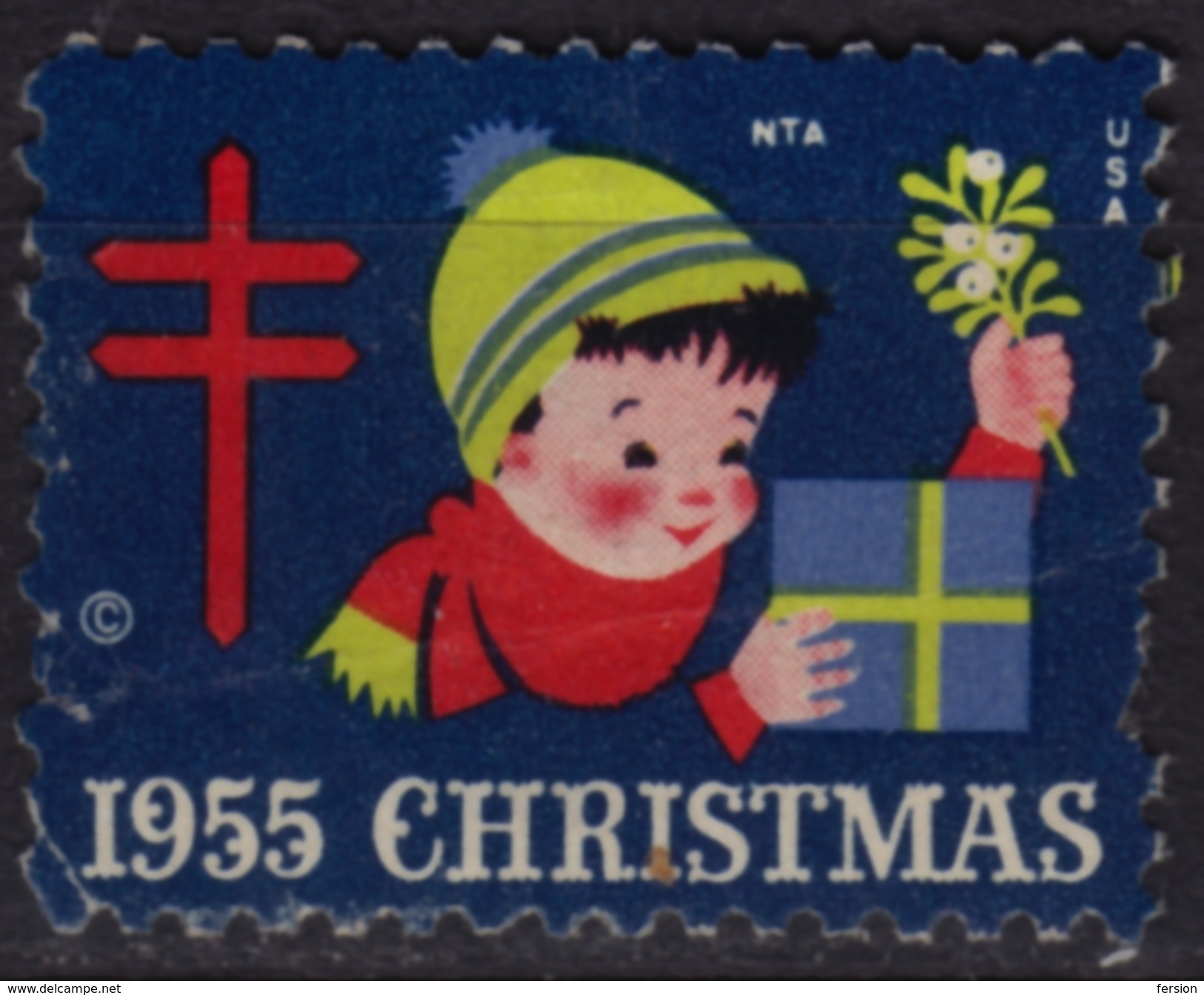 Mistletoe - 1955 USA - CHRISTMAS - National Tuberculosis Association (NTA) Charity Stamp / Label / Cinderella / Vignette - Krankheiten