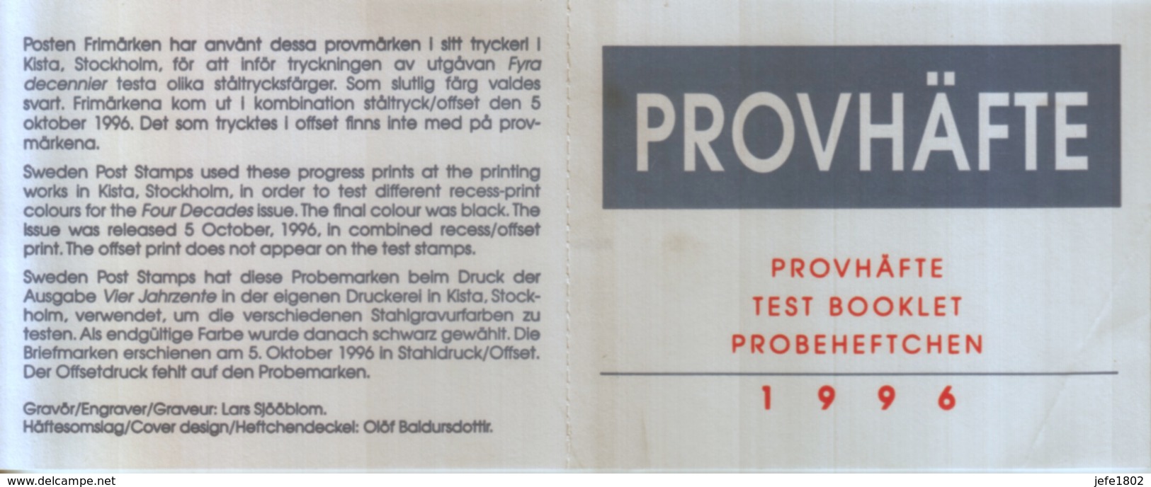 Test Booklet 1996 - Provhäfte - 1981-..