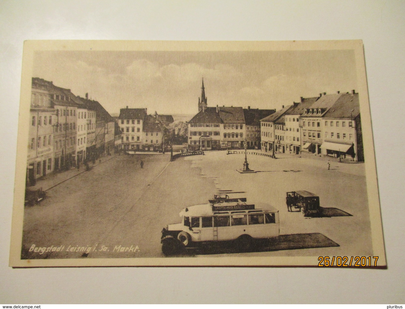 LEISNIG  , MARKT , AUTOBUS  BUS , AUTOMOBILE , OLD POSTCARD  ,  0 - Leisnig