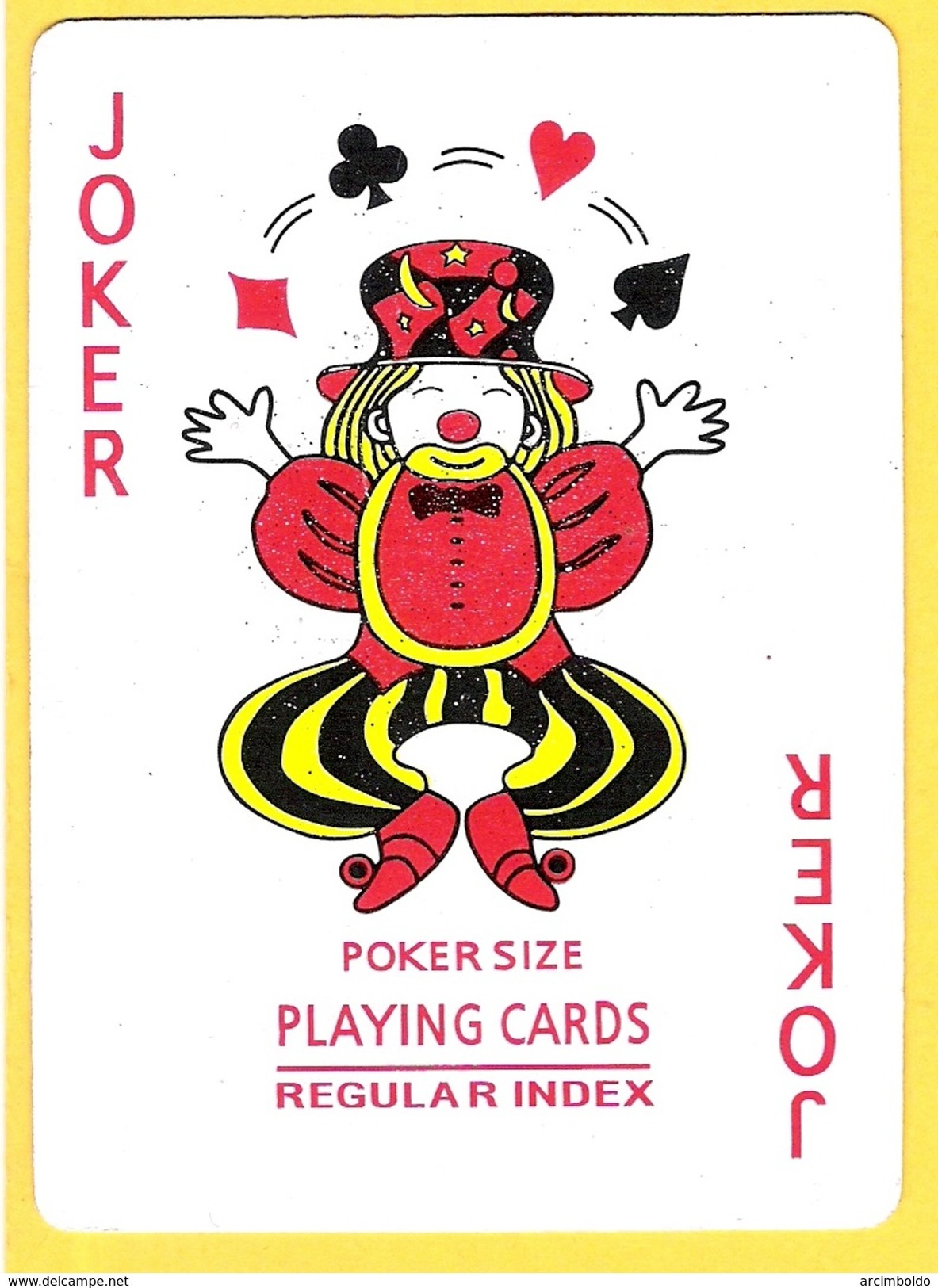 Joker Clown Jongleur - Poker Size Regular Index - Couleurs - Carte Da Gioco