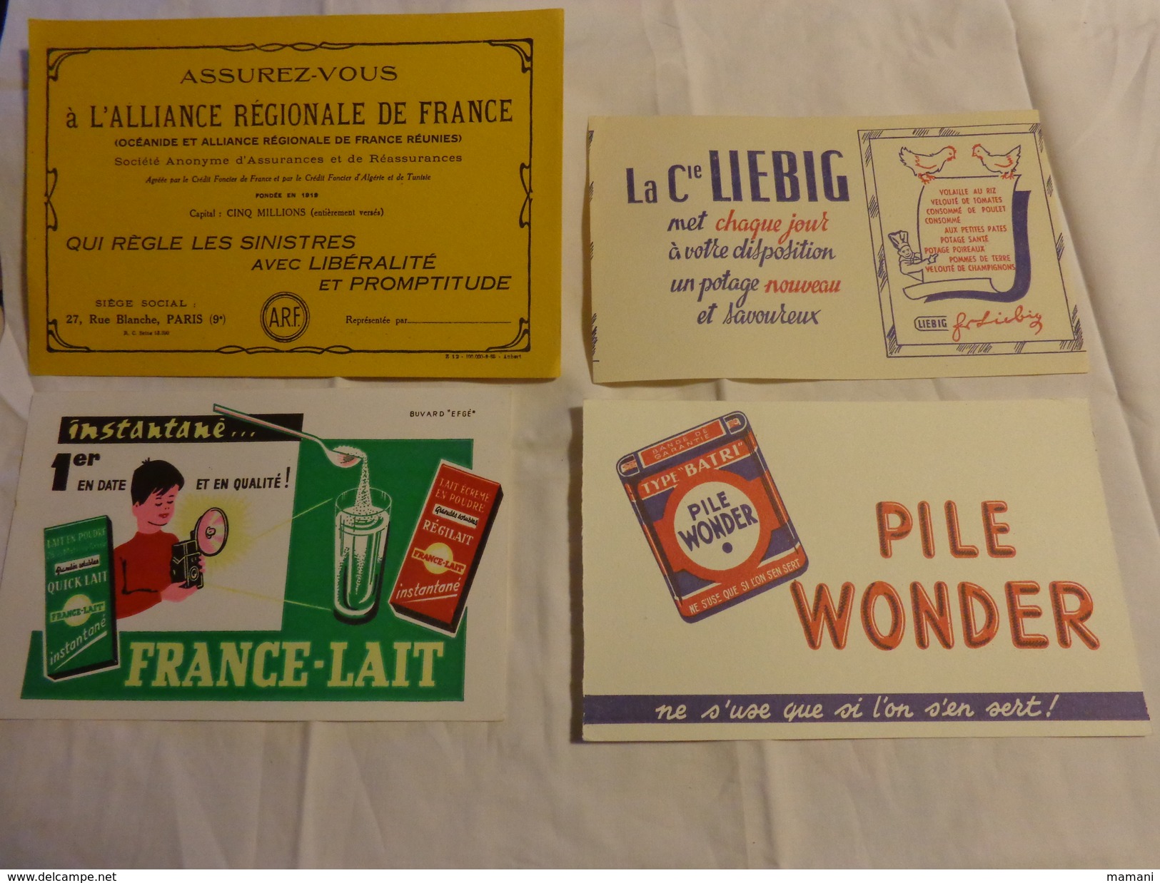 4 Buvards -liebig-lait-pile Wonder-assurance - Autres & Non Classés